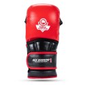 Rękawice MMA PREMIUM - "Warrior Red" - LRękawice MMA Warrior Red ze skóry naturalnej COMBAT Krav Maga | DBX BUSHIDO L