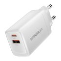 Ładowarka USB-C+USB-A 65W Essager GaN (biały)