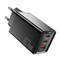 Ładowarka sieciowa, Essager, ECTAC-KSB01-Z, GaN, 2xUSB-C, USB-A, 67W (czarna)