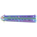 Nóż motylkowy Third Decor Habitat Balisong Rainbow Stainless Steel, Rainbow 420 (K2099)