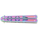 Nóż motylkowy Third Decor Habitat Balisong Rainbow Stainless Steel, Rainbow 420 (K2450)