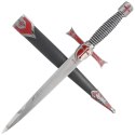 Sztylet templariuszy Decor Habitat Templar Dagger Burgundy/Black/Silver Steel, Satin (S3319)