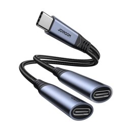 Adapter audio 2w1 Joyroom SY-C03 USB-C do 2xUSB-C (czarny)