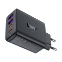 Ładowarka Acefast A61 GaN 2xUSB-A, 2xUSB-C PD45W EU (czarna)