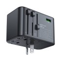 Multifunkcyjna ładowarka sieciowa podróżna Acefast Z1, 2xUSB-A, 3xUSB-C, GaN, 67W, US/EU/UK/AU (czarna)