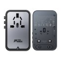 Multifunkcyjna ładowarka sieciowa podróżna Acefast Z1, 2xUSB-A, 3xUSB-C, GaN, 67W, US/EU/UK/AU (czarna)