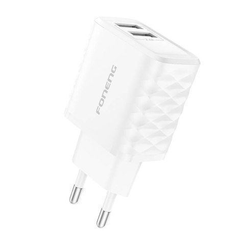 Ładowarka sieciowa Foneng EU53 2xUSB-A, 2,4A (Biała)