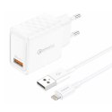 Ładowarka sieciowa Foneng EU54 USB-A, 3A (Biała) + kabel USB-A do Lightning