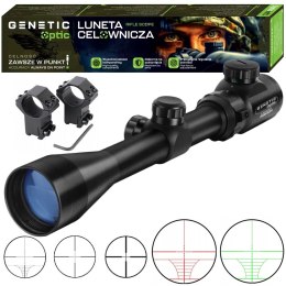 GENETIC® LUNETA CELOWNICZA 3-9X40EG ZOOM CELOWNIK OPTYCZNY PODŚWIETLANY KRZYŻ SIATKA MIL-DOT + PODWÓJNY MONTAŻ PREMIUM