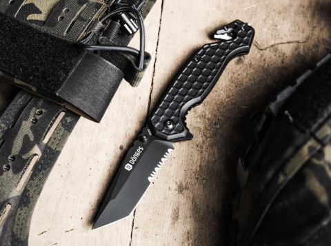 Nóż Ratunkowy Dönges Professional Tactical D2, 27 cm, Czarny G10