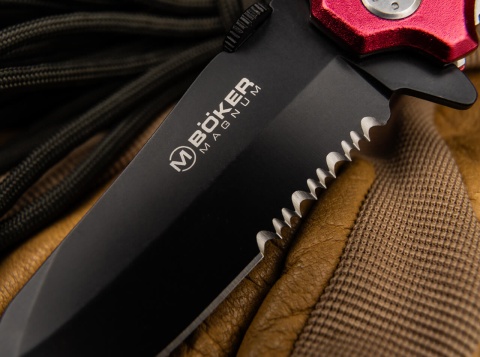 Nóż ratowniczy strażacki Magnum Fire Fighter stal 440A, rękojeśc aluminium