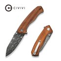 Nóż CIVIVI Placoid Liner Lock 3.67" Damascus, rękojeść z drewna Guibourtia