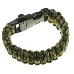 Bransoletka paracord gwizdek green camo