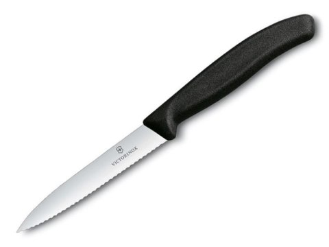 Victorinox nóż do jarzyn 10cm ząbkowany czarny 677