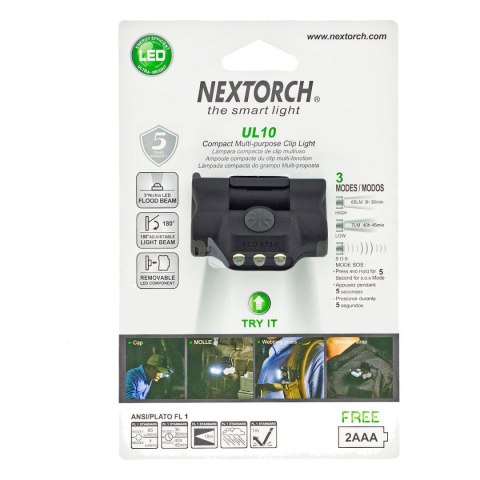 Nextorch latarka czołowa LED UL10 65lm z klipsem/C