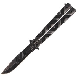 Nóż motylek Albainox Balisong Stonewash, Drop Point, 222 mm