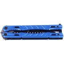 Nóż motylek Albainox Balisong Blue Aluminium, Black Blade, 229 mm