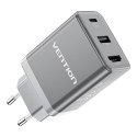 Ładowarka sieciowa Vention FJAH0-EU USB(C+A)+HDMI GaN (60W/5W/4K@60Hz) (szara)