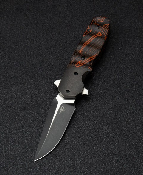 Nóż składany Bestech Freefall Black Titanium/Black-Orange G10, Black Stonewashed/Satin CPM S35VN by Jason Clark (BT2007B)