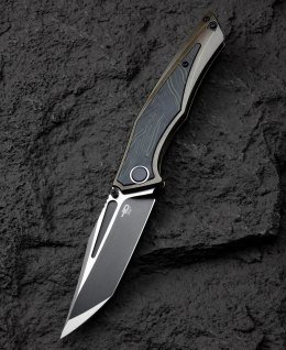 Nóż składany Bestech Togatta Bronze Titanium/Black-Green G10, Black Stonewashed/Satin M390 by Koens Craft (BT2102E)