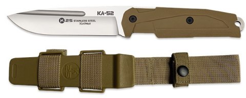 K25 KA-52 Nóż Taktyczny 11,5 cm Coyote Full Tang + Pochwa Molle