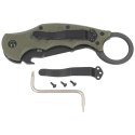 Nóż składany Fox The Dart Karambit OD Green G10, Black Idroglider N690 by Doug Marcaida (FX-597 OD)