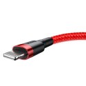 Kabel Lightning USB Baseus Cafule 2.4A 1m (czerwony)