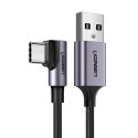 Kabel USB do USB-C kątowy UGREEN 	US284 3A Quick Charge 3.0 1m (czarny)