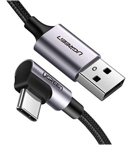 Kabel USB do USB-C kątowy UGREEN US284 3A Quick Charge 3.0 1m (czarny)