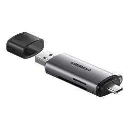 Adapter USB + USB-C UGREEN 	CM185 czytnik kart SD + microSD (szary)