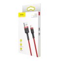 Kabel Lightning USB Baseus Cafule 2,4A 0.5m (czerwony)