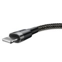 Kabel Lightning USB Baseus Cafule 2,4A 0.5m (szaro-czarny)