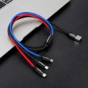 Kabel USB Baseus 3w1 USB-C / Lightning / Micro 3A 1.2m (czarny)