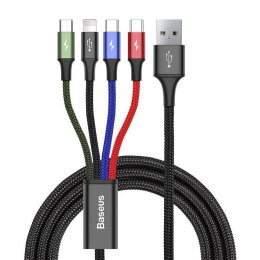 Kabel USB Baseus Fast 4w1 2xUSB-C / Lightning / Micro 3,5A 1.2m (czarny)