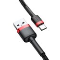 Kabel USB do USB-C Baseus Cafule 2A 3m (czerwono-czarny)