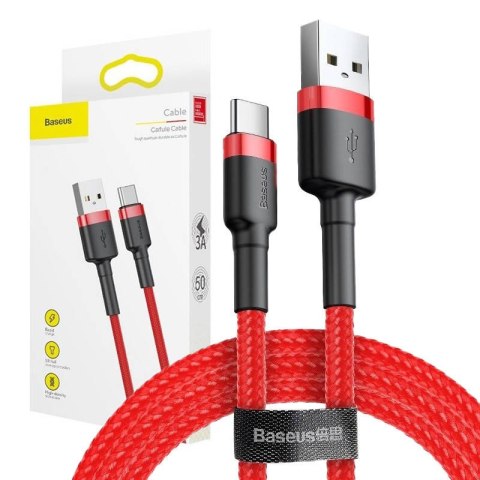 Kabel USB do USB-C Baseus Cafule 2A 3m (czerwony)