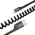 Kabel USB do USB-C sprężynowy Baseus Spring 1m 2A (czarny)