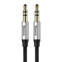 Kabel audio mini jack 3,5mm AUX Baseus Yiven 1,5m (czarno-srebrny)