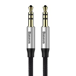 Kabel audio mini jack 3,5mm AUX Baseus Yiven 1,5m (czarno-srebrny)