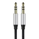 Kabel audio mini jack 3,5mm AUX Baseus Yiven 1,5m (czarno-srebrny)