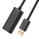 Kabel przedłużający USB 2.0 UGREEN US121, aktywny, 15m (czarny)