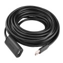 Kabel przedłużający USB 2.0 UGREEN US121, aktywny, 15m (czarny)