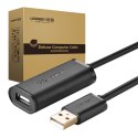 Kabel przedłużający USB 2.0 UGREEN US121, aktywny, 5m (czarny)