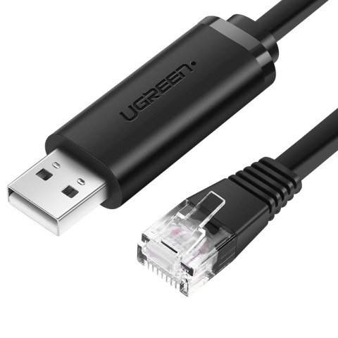 Kabel Konsolowy UGREEN CM204, USB - RJ45 Do Urządzeń Sieciowych, 1.5m (czarny)