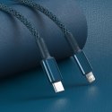 Kabel USB-C do Lightning Baseus High Density Braided, 20W, 5A, PD, 1m (niebieski)