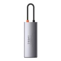 Hub 6w1 Baseus Metal Gleam Series, USB-C do 3x USB 3.0 + HDMI + USB-C PD + Ethernet RJ45