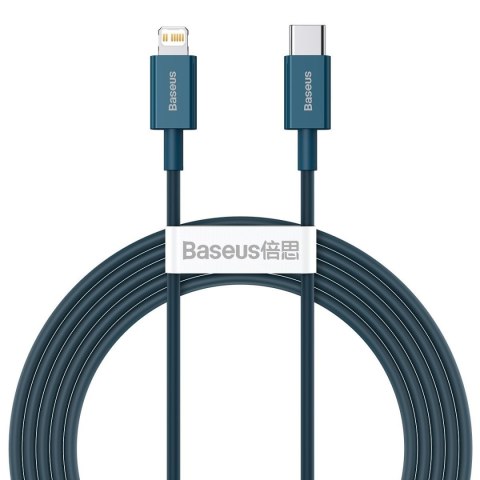 Kabel USB-C do Lightning Baseus Superior Series, 20W, PD, 2m (niebieski)