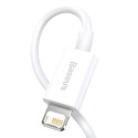 Kabel USB do Lightning Baseus Superior Series, 2.4A, 0.25m (biały)