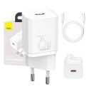 Ładowarka sieciowa Baseus Super Si Quick Charger 1C 25W z przewodem USB-C do USB-C 1m (biała)