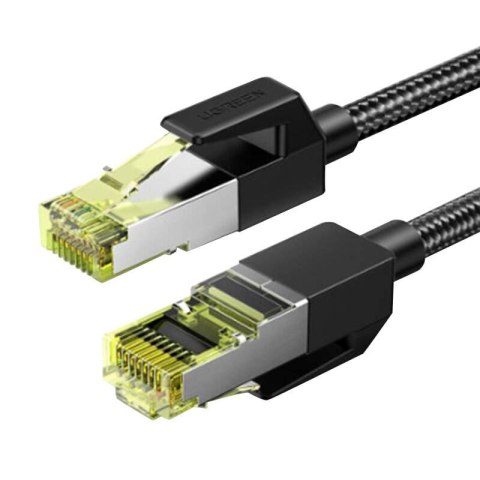 UGREEN NW150 Kabel sieciowy w oplocie, Ethernet RJ45, Cat.7, F/FTP, 0.5m (czarny)